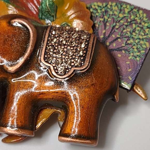Awesome Fall Themed Lucky Elephant Brooch - Picture 5 of 14